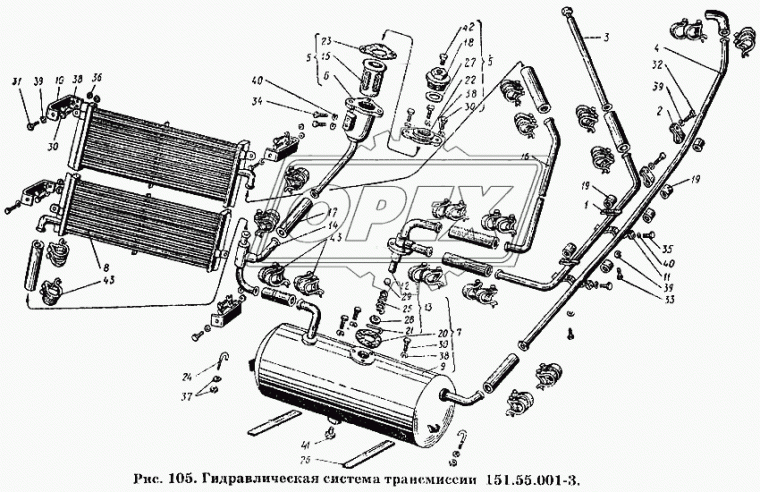 151.55.142-1 Труба слива в раздаточную коробку ХТЗ