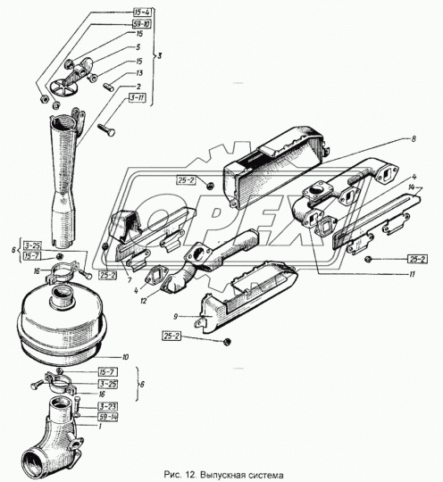 60-07101.10 Коллектор выхлопной правый Т-150 ХТЗ