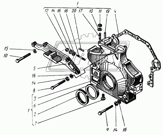 60-02003.10 Крышка передняя блока цилиндров СМД-60 ХТЗ