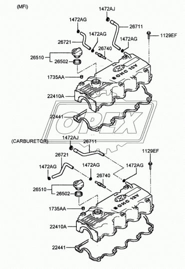26510-26600 Пробка (крышка) ПВХ М33х3,5 h=44 маслозаливной горловины Porter Korea Parts