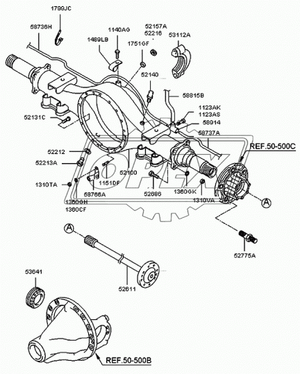 52775-45210 Шпилька колесная задняя правая М18 L=100 Р1=20х1,5/38х2,5; (без гаек) Hyundai HD65/72/78/County TYB
