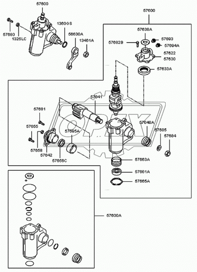 57600-5HA01 Рем. к-т рулевого механизма County/HD Hyundai E-County OE Nr 576005A010 Hyundai
