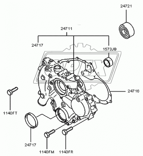 24717-41011 Сальник коленвала 2.2-52х78х12 правого вращения HD72 Hyundai