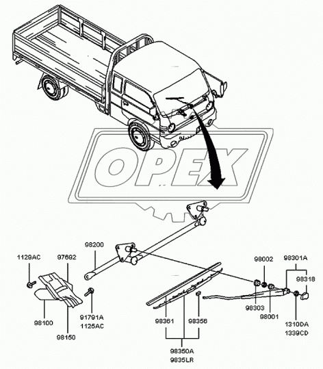 98210-4B000 Трапеция стеклоочистителя Hyundai Porter Hyundai