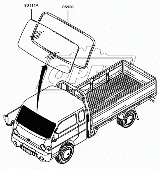 86120-43000 Уплотнитель ветрового (лобового) стекла Porter Hyundai