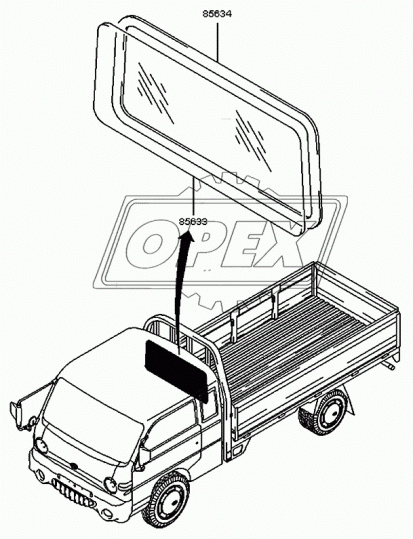 86212-44001 Уплотнитель заднего стекла Porter Hyundai