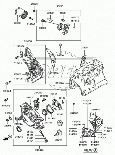 21321-42031 Сальник 40x60x7 коленвала Hyundai Porter, KIA, Mitsubishi Korea Parts