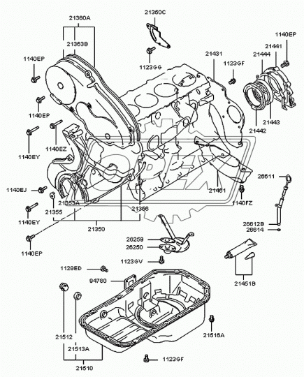 21444-42060 Прокладка С/Ф; 7отв.ф7, корпуса сальника коленвала Porter Korea Parts