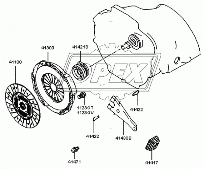 41300-4A000 Корзина сцепления Ø240 мм; Hyundai H100, Porter, Starex, KIA Bongo, K2500, Pregio Hyundai