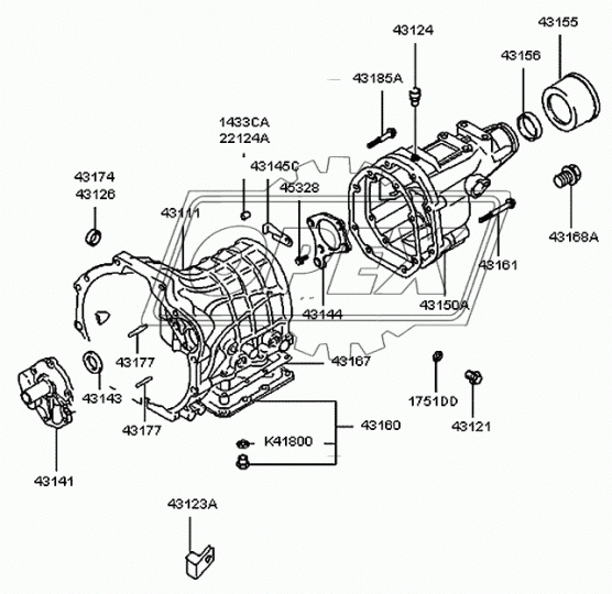 43146-44000 Сальник 16х28х7 КПП Porter Korea Parts