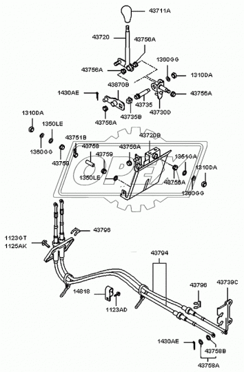 43711-22000 Рукоятка рычага МКПП Hyundai Porter Hyundai