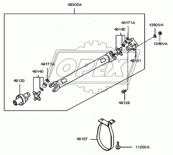 49129-43000 Болт DIN6921 М10х33х1,25 Р=19 К=12 Hyundai Porter крепления карданного фланца Mobis