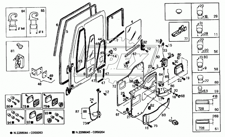 8142391 Стекло двери Iveco