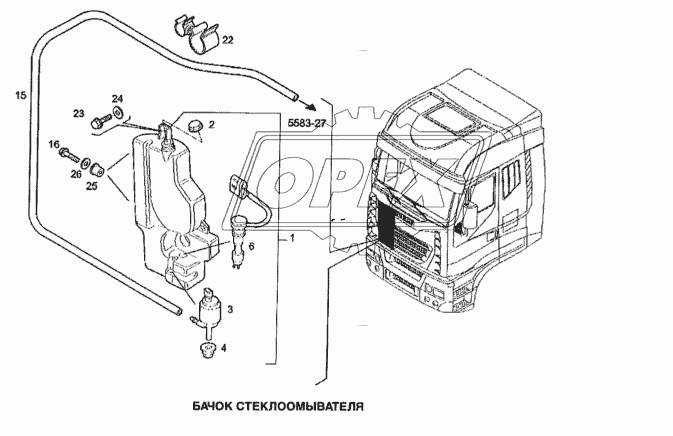 500304249 Насос омывателя стекла \ Iveco PowerStar/EuroTech/EuroStar/Stralis/AD/AT/AS/Stralis Iveco
