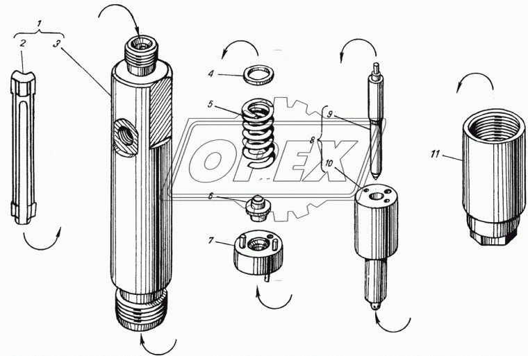 51.1112010-21 Форсунка МАЗ,УРАЛ дв.ЯМЗ-6561,6581 разд ГБЦ Евро-3 распыл 335-140