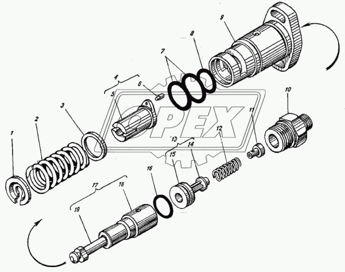 324.1111150-01 Плунжерная пара УРАЛ,Автобус дв.ЯМЗ-236НЕ2-3,6,12,15,16,24 V-обр. d=12мм ЯЗДА