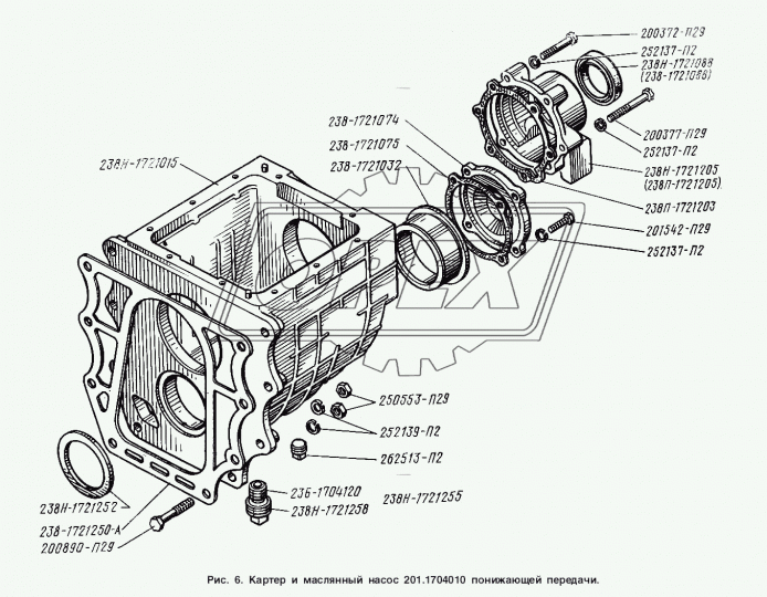 238-1721074 Крышка заднего подшипника пром. вала