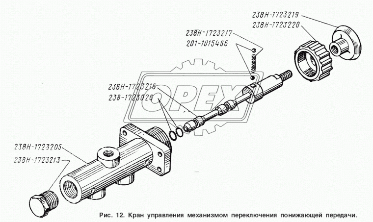 238Н-1723220 Гайка С/И накидная крана управления механизмом передачи ЯМЗ-238НБ ЯМЗ