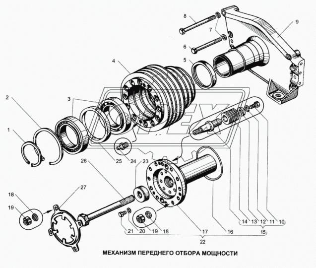 238АК-1005512 Палец ф14х67 L1=22 Р=18; 1отв.М8х1,5 конусной М10х1,5 С/И (сталь) ЯМЗ