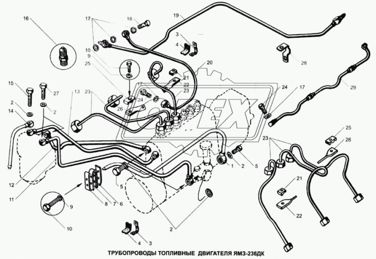 238АК-1104430 Трубка (медь) ф10; L=160 кругл.шт14/без наконечника топливная отводящая от фильтра ЯМЗ