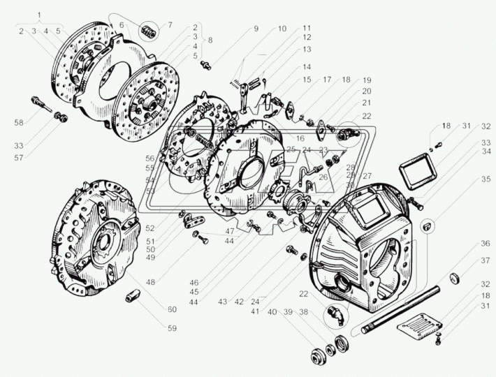 236К-1601090-Б2 Диск сцепления ведущий(корзина) 236,238 18 пруж (до 200л.с.) рычажная ЯМЗ