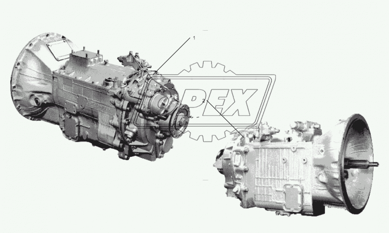 2381.1700004-06 КПП МАЗ с демультипликатором 1-диск. сцепление, вал 50,5мм, муфта 1840