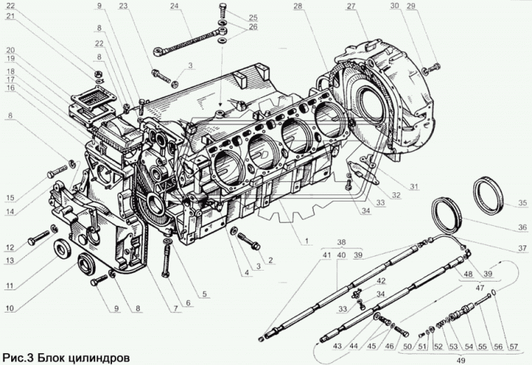 238Н-1011425-В Труба охлаждения поршней правая ф22 L=850 ЯМЗ; в сборе (с угольником М16х1,5) ЯМЗ