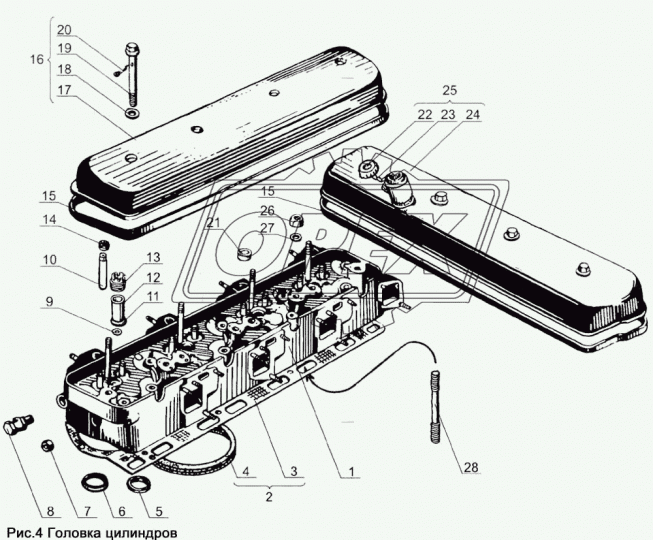 238-1003256-В3 Крышка головки цилиндров в сборе ЯМЗ