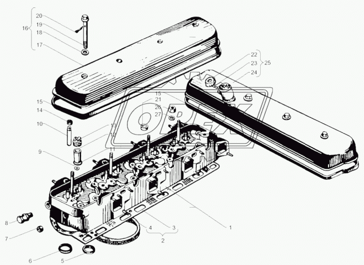238-1003244-А Крышка головки цилиндров левая; без заливной горловины ЯМЗ