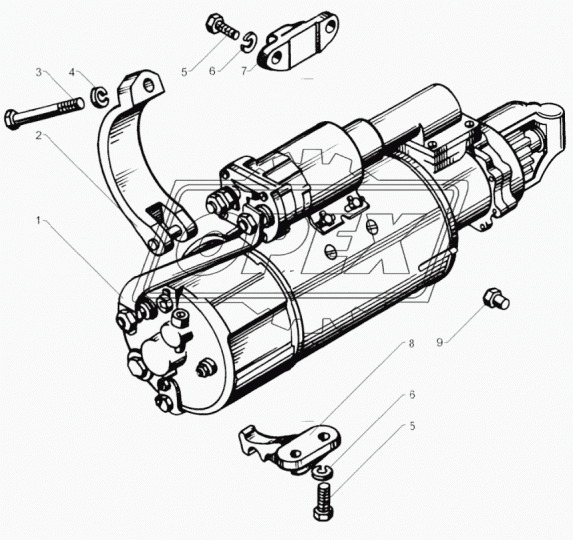 236-3708704-Б Кронштейн нижний крепления стартера (для стартеров ЭЛТРА(г.РЖЕВ) до 2006г ЯМЗ