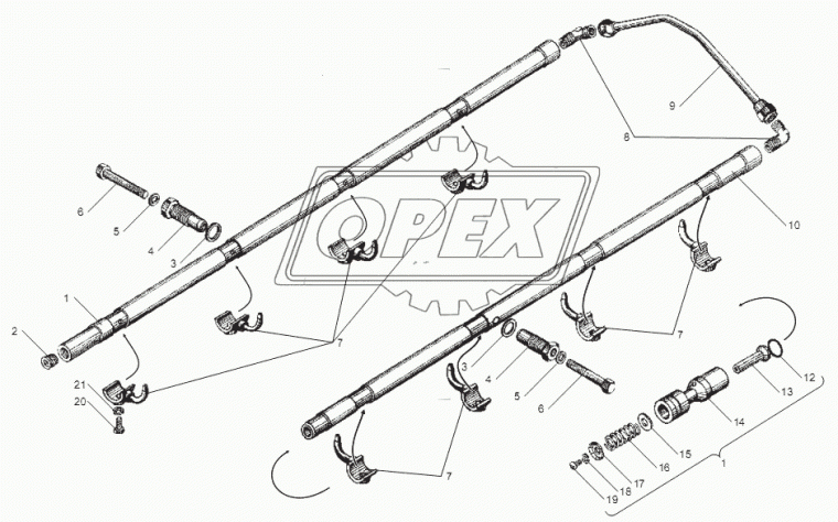 238Н-1011445-А2 Форсунка масляного охлаждения поршня ф7; L=68; 1отв.ф3