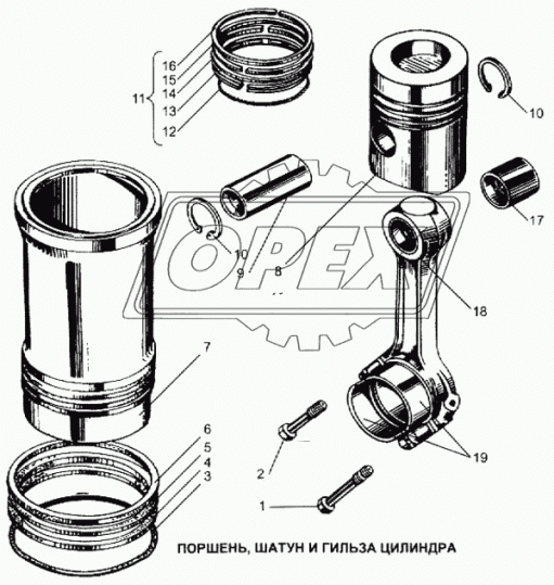 240-1004008 Гильза,поршень,порш.и упл.кольца ЯМЗ-240М2,240БМ2 с разд.ГБЦ БЕЛАЗ,КИРОВЕЦ ЯМЗ