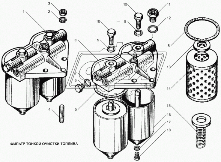 240-1117028-А Крышка 165х205 L=48; двойная, 3отв.крепления ф10 топливного фильтра ЯМЗ