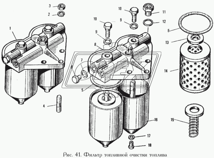 240-1117010-А2 Фильтр ТО топлива двойной 2хф90 L=190 креп 3отв.ф10 ЯМЗ-240