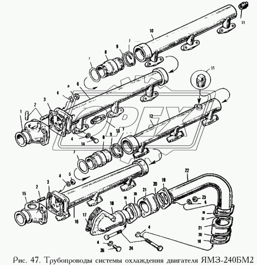 240-1303268 Прокладка С/Ф; 34х71; 2отв.ф11 водяной трубы неправильная форма МОТОПРО