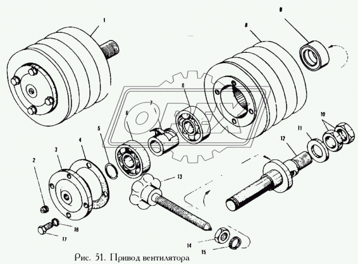 240Б-1308110 Натяжное устройство L=160; шкив ф120; 4 ручья ЯМЗ-240