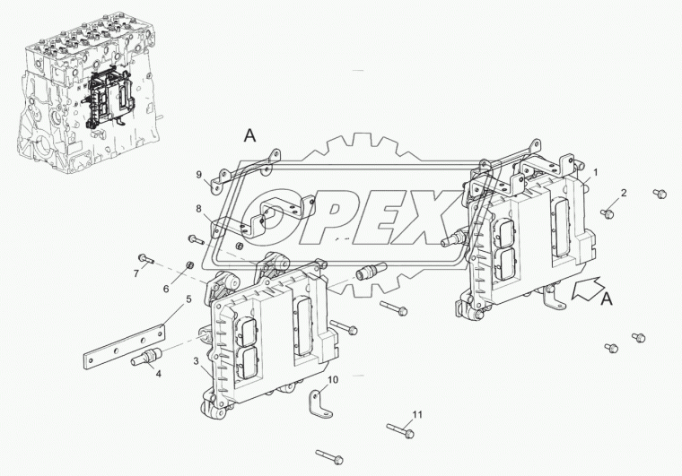 5340.3763010 Блок управления двигателем (впрыском) дв.ЯМЗ-650; с кронштейном ЯМЗ