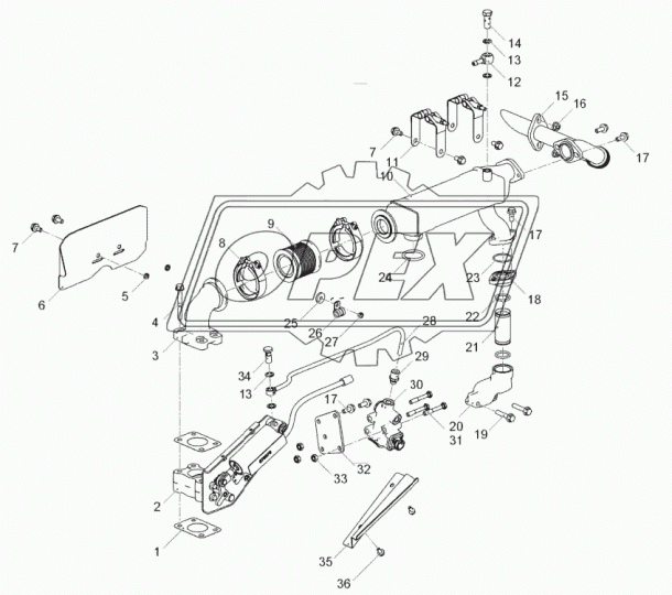 5340.1213017-10 Клапан 12V ЯМЗ-534,536 ПАЗ,ГАЗ заслонки отработавших газов ОГ 4088589 900 ЯМЗ