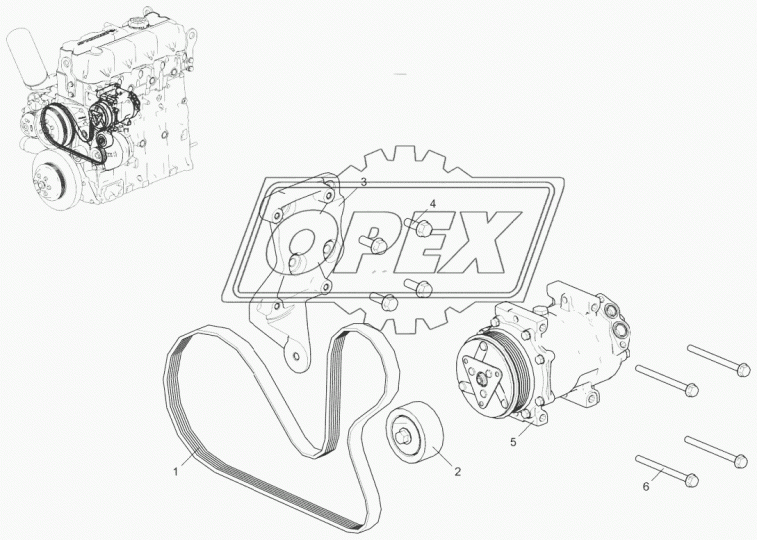 5340.8114010 Компрессор шкив ф113 поликлин.ремень; фишка 2 клеммы, ЯМЗ-534 кондиционера (плоская площадка); (плоская площадка) (снят с производства) ЯМЗ