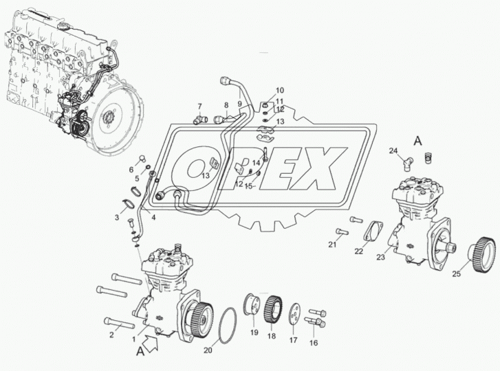 5340.3509278-30 Трубка (медь) ф12 L=900 подвода ОЖ к компрессору ЯМЗ-534,536; (снят с производства замена 5340.3509279-50) ЯМЗ