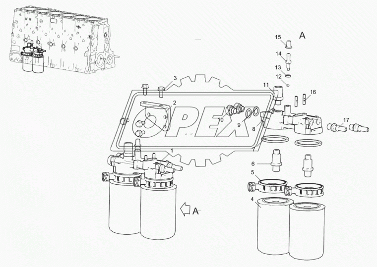 536.1117012 Корпус топливного фильтра с ввертышами ЯМЗ