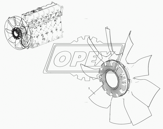 536.1308010 Вискомуфта вентилятора дв. ЯМЗ-534, 536 (ф650 мм - 9 лопастей) в сборе ЯМЗ