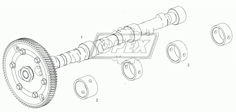 7601.1006010-01 Вал распределительный в сборе с шестернёй ЯМЗ