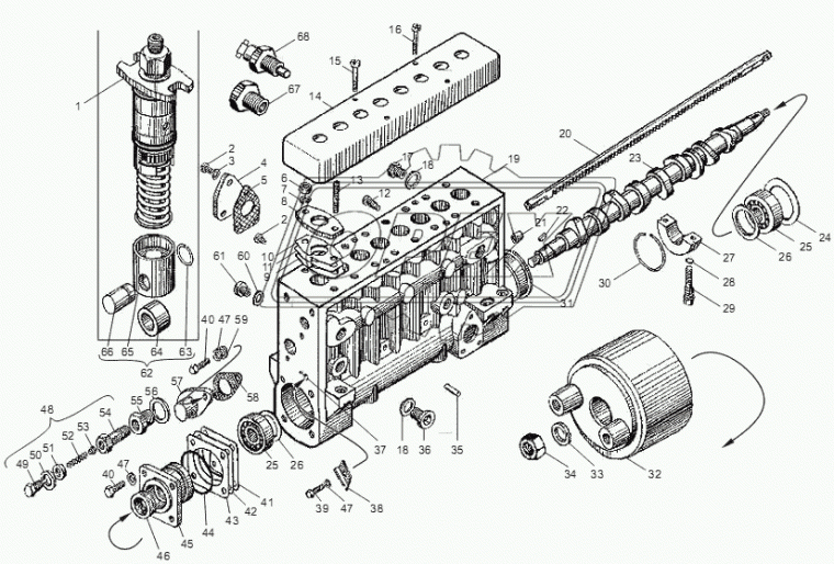 1/35465/31 Шпилька М10 L=50 Р1=18х1,25/23х1,25 впуск. коллект. и мех. перек. Передач ЯЗДА