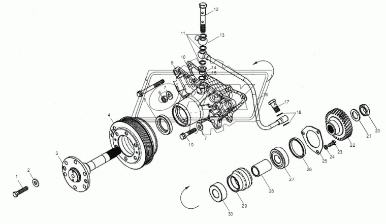 7511.1308050-10 Вал привода вентилятора ЯМЗ