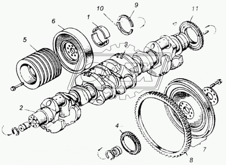 840.1005010 Вал коленчатый ЯМЗ-840 ЯМЗ