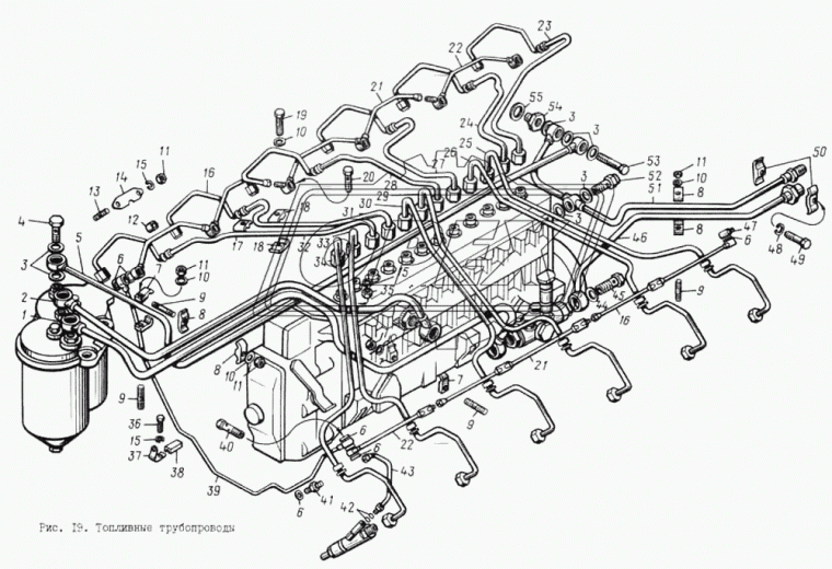840.1104370-01 Трубка (сталь) ф6; L=440 под штуцер ф10/под штуцер ф10/Г=М10+К12 дренажная ЯМЗ ЯМЗ