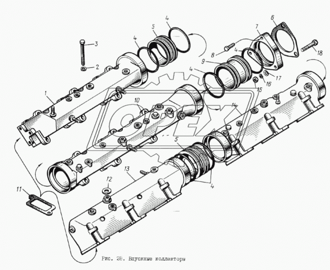 8401.1115330 Фланец фигурный 145х145; фвнутр=115; h=23; 3отв.ф12 ЯМЗ