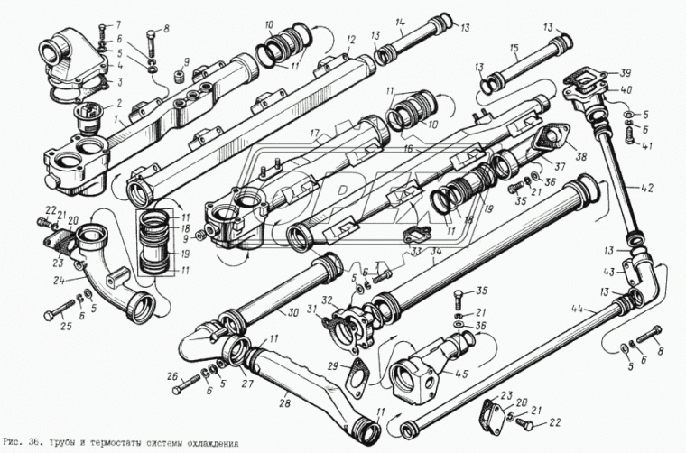 840.1303090 Труба ф70 L=300; 1 ромбич.фланец 2отв.М10х1,25 ЯМЗ