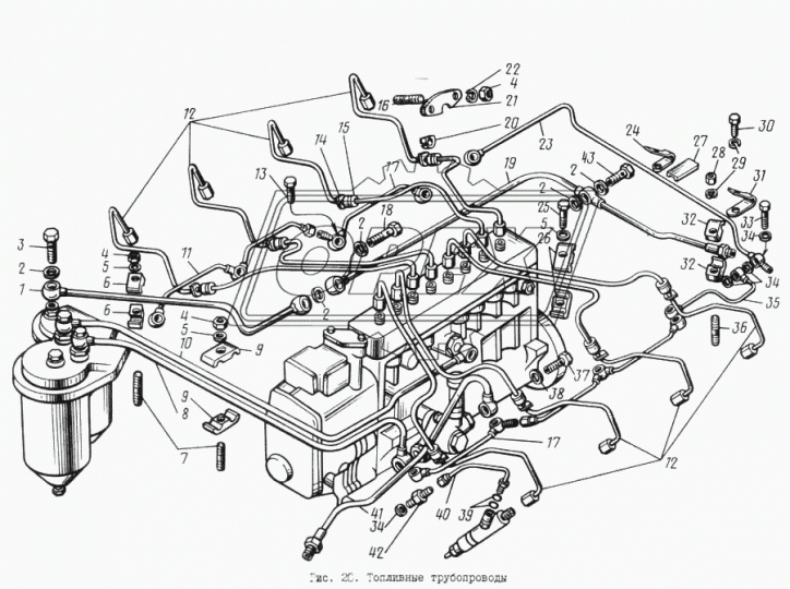 842.1104370-01 Трубка дренажная форсунок ТМЗ